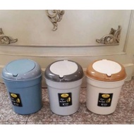 Round Trash Can Lid Trash Bin Dustbin Plastic Brown Gray Cream Cute Unique Durable Thick Width 16.5C