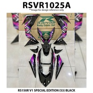 Rapido Cover Set Honda RS150R V1 V2 V3 SPECIAL EDITION (53) Black White RS150 RS150 R Motor Accessories Hitam Putih