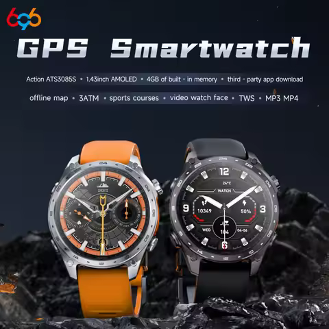 Men Sports GPS Outdoor Smart Watch App Download 4GB Memory Offline Map Waterproof MP3 MP4 LED Lighti