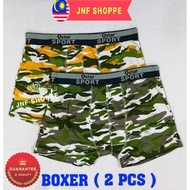 MEN BOXER ( 2 PCS ) UNDERWEAR Lelaki SELUAR DALAM Lelaki Seluar Pendek Boy Boxers Ketat ( READY STOC