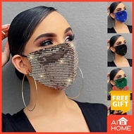 Sequins Mask Breathable Washable and Reusable Mouth Mask Face Mask Adult Face Cover Adjustable cotton mask cloth mask mask pengantin perempuan  Fashion Accessorier