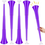 Outus 4 Pieces Collapsible Stadium Horn 24 Inch Vuvuzela Plastic Trumpet Horn Blow Horn Noisemakers 