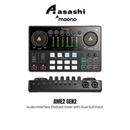 Maono AME2 Gen2 Audio Interface Podcast mixer with Dual XLR Input