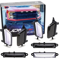 iJDMTOY 7pc Set Black-Out Smoked Lens Xenon White Full LED Grille Clearance Lights, Front & Rear Fen