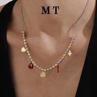 Love Ladybug Four Leaf Flower 5A Zircon Bracelet Color Matching Geometric Elements Fashion Accessori