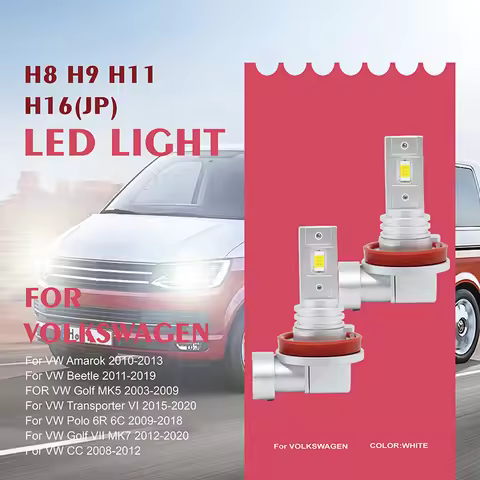 2Pcs/Set SUNKIA H8 H9 H11 H16JP Auto Headlight Bulb For VW Amarok Beetle Golf MK5 Transporter VI Pol