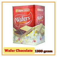 WAFER KHONG GUAN CHOCOLATE 1300 g - wafer krim coklat kaleng kotak besar