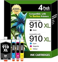 910XL 910 8015e 8025e Ink Cartridges Replacement for HP Ink 910XL Black and Color Combo Pack OfficeJ
