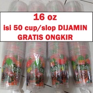 tjs- gelas teh poci 16oz SLOP isi 50 cup plastik teh poci 16 oz besar