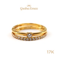 Graha Emas Cincin Emas Kuning Bentuk Solitaire 17K - Yellow Gold Solitaire Model Ring 17 Carat M542