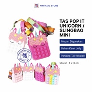 Tas Anak Mainan Pop It Unicorn Mini Sling Bag Rainbow / PB EDUKASI ANAK - PBNB