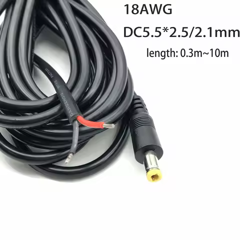 DC Tip Power Plug Jack Connector 5.5*2.1mm 2.5MM Male Cord Cable Power Plug Connector Male Cable Wir
