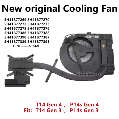 New Original For Laptop Lenovo ThinkPad T14 P14s Gen3/4 CPU Cooling Fan Heatsink Cooler FRU PN:5H41B