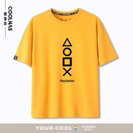 KUNASEN | Cotton Loose Large Size PS4 Classic Logo T-Shirt