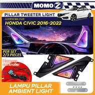 Car Honda Civic 2016 - 2022 Pillar Tweeter Speaker Cover RGB Ambient Light 64 Colors LED Refitting P