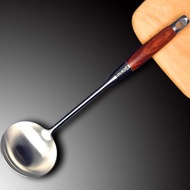 [全馆下单20%优惠] 鍋鏟 304不銹鋼花梨木炒菜鏟 加厚長柄鍋鏟一體防燙湯勺家用不粘鍋鐵鏟-免运费