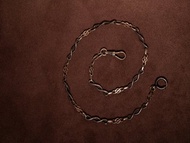 1890s 法國 航海繩結烏銀懷錶鍊