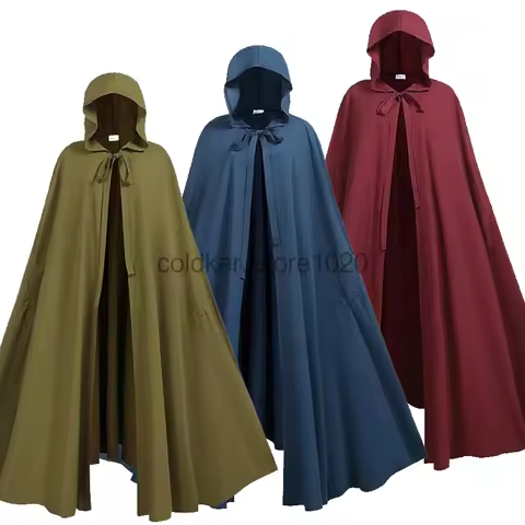 New Adult Medieval Pirate Hood Cloak Hobbit Cosplay Retro Gothic Knight Pirate Costume Cape Hallowee
