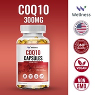 Wellness COQ10 Capsules 300MG CoQ10 Supplement For Heart Health Promotes Mitochondrial Growth Increa