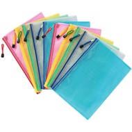 Colourful Zip File Transparent Net Bag Zip Bag/ Document bag A4 file
