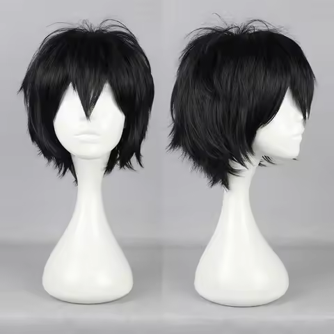 The Last Airbender Zuko Zuzu Short Black Syntehtic Hair Cosplay Wigs Heat Resistance Fibre + a wig c