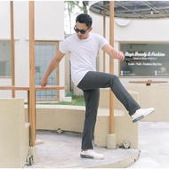 Men's Formal Ankle Pants, Long Slim Fit Work Pants, Wool Material