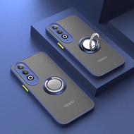 OPPO A3 Pro 5G CPH2665 Case High Quality Frosted Transparent Cover Metal Finger Ring Holder Casing