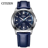 西鐵城(CITIZEN)手錶男日本光動能皮帶深藍盤