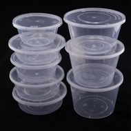 Round Container Plastic (10pcs) 10oz 12oz 16oz  25oz 225cc Bekas Bulat Plastik Bekas Pakai Buang Tau