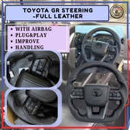 LC300 GR Steering Toyoto Full Leather Steering Wheel Full Set Airbag Vios Vellfire Alphard
