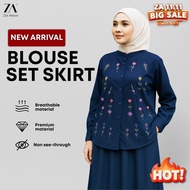 ZOE ARISAH Ridiya Leyka Blouse Set Skirt Airport Outfit Oversized Kemeja Larana Mila Women Muslimah 