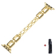 Dây Chuyền Nữ Sang Trọng Cho Apple Watch Dây Đeo Trang Sức Kim Loại Thép Không Gỉ 40Mm 44Mm 49Mm 41M