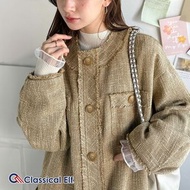 預購 日本品牌 daaco x Classical Elf 聯名款 鬆身外套  米色 /  黑色