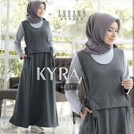 KYRA SYARI GAMIS CLOTHES SET FASHION WOMEN'S GIRLS PREMIUM MATERIAL - Grey P7K3