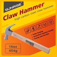 SUNRISE CLAW HAMMER 16oz wood Handle High carbon steel ( MARTILYO )