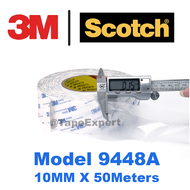 [TapeExpert] 3M 9448A Double Coated Tissue Tape Thin Tearable 50Meters Non Woven Strong Easy Removal