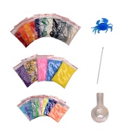 DIY Stress Ball Making Kit- Squishy Maker Refill Contains 10 Balloons, Sparkles, Colored Gel Beads &