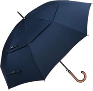 G4Free 52/62inch Wooden J Handle Golf Umbrella Windproof UV Protection Classic Stick Wedding Cane Um