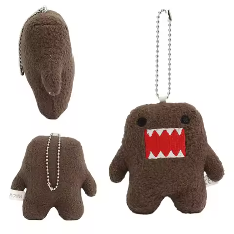 Hot Selling Kawaii Cute Domo Kun Plush Keychain Anime Keyring Charm for Bag Keys Gift Collection bir