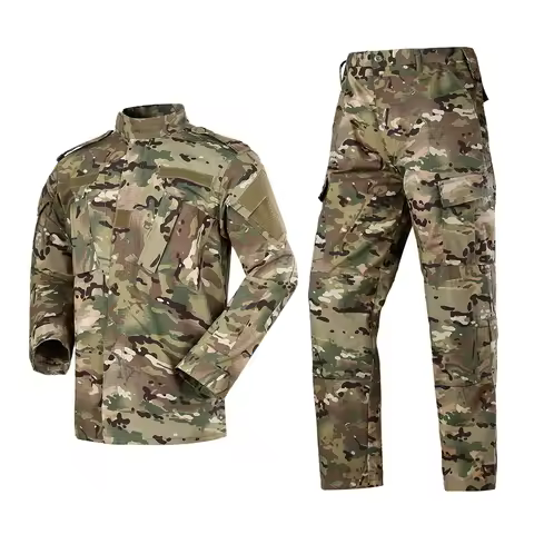 Men's military tactical suit, outdoor camouflage training uniform, hunting sports tooling large size