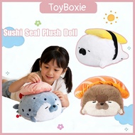 40cm Sushi Seal Plush Doll Cute Sea Otter Stuffed Toy Seal Sushi Sleeping Throw Pillow Soft Gift
