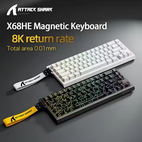 ATTACK SHARK X68HE X68Pro He Magnetic Mechanical Keyboard for Pro Gaming 0.01mm Rapid Trigg 8000Hz S