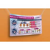 || BANNER SOP || BANNER PUTUSKAN RANTAIAN COVID-19  / SELAMAT KEMBALI KE SEKOLAH | 8 KAKI X 4 KAKI |