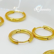 EPP Jewelry: Stainless Steel Hoop Earrings Gold Color Thickness 2.5 mm
