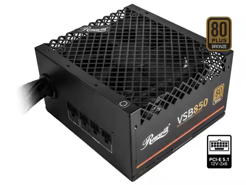 Rosewill VSB 850W 80+ Bronze, ATX 3.0 & 3.1 Compatible, Semi-Modular Power Supply, PCIe 5.1 12V-2x6 