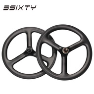 Ican 3 Spokes Tri-Spoke 16นิ้ว349ล้อคาร์บอน V เบรคพร้อม UD Matte สำหรับ3Sixty & Brompton จักรยานพับไ