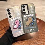 Listen to Songs Beaver Capybara Cute Fun Cartoon Animal Phone Case Suitable for Samsung S24 ULTRA/A2