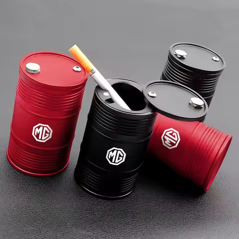 Oil Drum Styling Car Ashtray Aluminum Cigarette Butt Box For MG ZS 5 7 6 Cyberster MG4 EV ES5 HS ONE