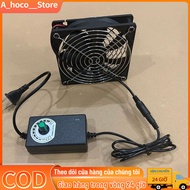 Quạt Tản Nhiệt Chó Mèo Quạt Làm Mát Gắn Chuồng-Quạt Thông Gió Hình Vuông 12CM Kèm Bộ Điều Tốc 1200RP