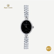Royal Crown รุ่น 2506B นาฬิกาข้อมือผู้หญิงเล็กๆกันน้ำ ล้อมเพชร แบรนด์เนมแท้ - Vayo Jewelry